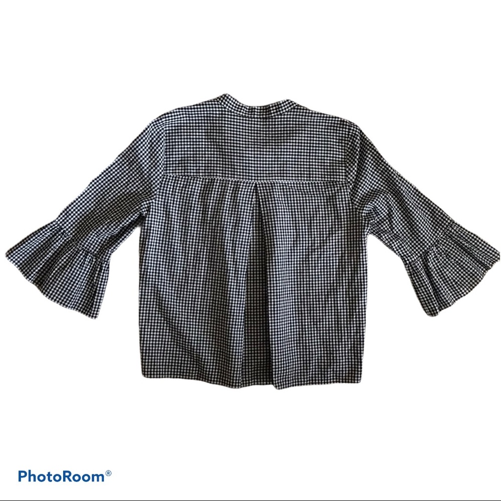 NWT Madewell Gingham Bell Sleeve Blouse | M - Picture 4 of 7